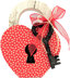 Foundations Decor Interchangeable "O" Wood Shape - February - Lock & Key, 4.5"X5.75"
