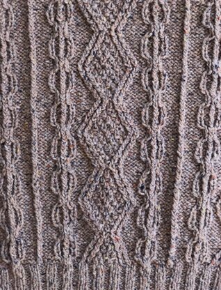 Inishfree, Aran Style Sweater Knitting pattern by Pat Menchini | LoveCrafts