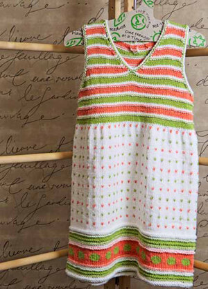 Candy Dots Girl Dress in Knit One Crochet Too Babyboo - 2112
