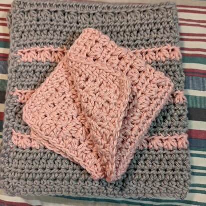 Trinity Star washcloth and dish towel