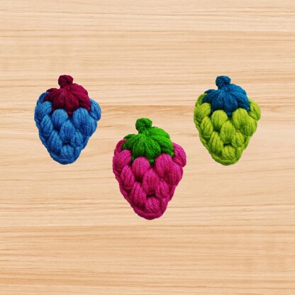 Amigurumi grape hair clip pattern