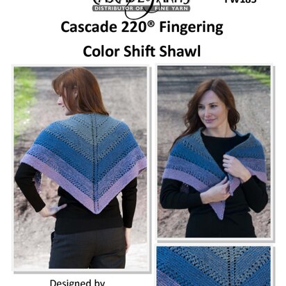 Color Shift Shawl in Cascade 220® Fingering - FW185 - Downloadable PDF