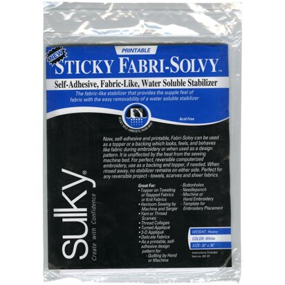 Sulky Sticky Fabri Solvy Stabilizer - 20in x 36in