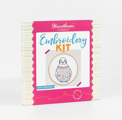 Hawthorn Handmade Baby Penguin Contemporary Embroidery Kit - 14.5 x 10.5cm