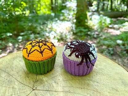 Halloween cupcake with spider