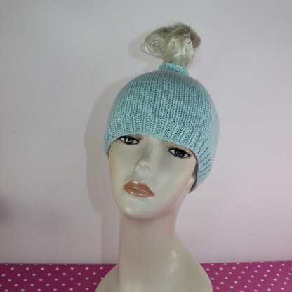 Simple Messy Bun Beanie Hat