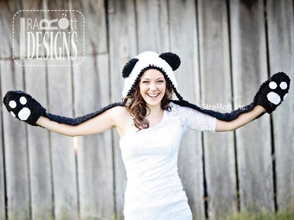 Panda Bear Hood with Scarf - Crochet PDF Pattern