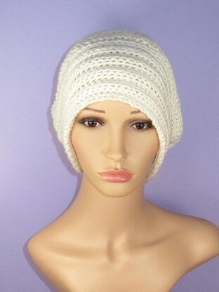 Chunky Rib Band Garter Stitch Slouch Hat