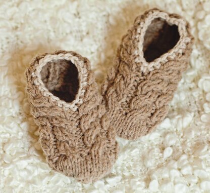 Cable Baby Slippers