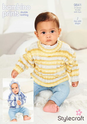 Jacket and Sweater in Stylecraft Bambino Prints DK - 9841 - Downloadable PDF