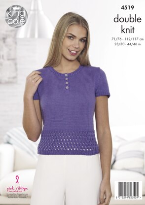 Tops in King Cole Cottonsoft DK - 4519 - Downloadable PDF