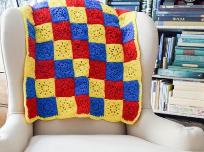 Checkerboard in Primary Colors Blanket