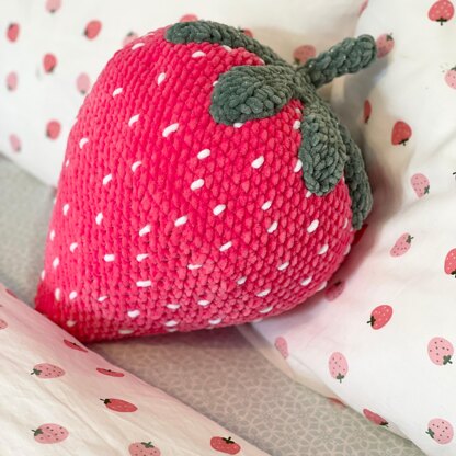 Crochet Strawberry Pillow