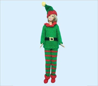 Barbie doll Elf and Santa outfits