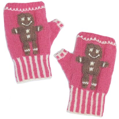 Gingerbread fingerless mitts