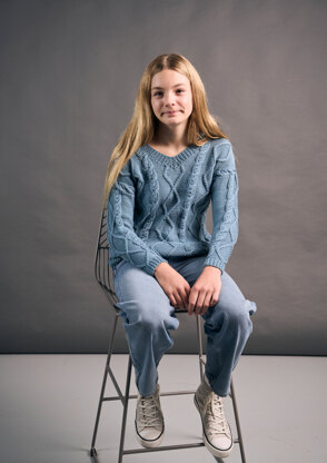 Mini Clara Sweater in MODE at Rowan Cotton DK - Downloadable PDF