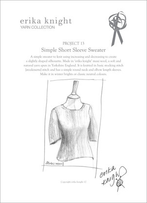 Simple Short Sleeve Sweater in Erika Knight Maxi Wool