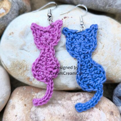 Cat applique & earrings Ver2