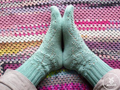 Turquoise Leaf Socks