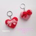 Heart with Bow keychain crochet pattern, Coquette heart crochet, Valentines matching keychains couple, Amigurumi heart Girly accessories DIY