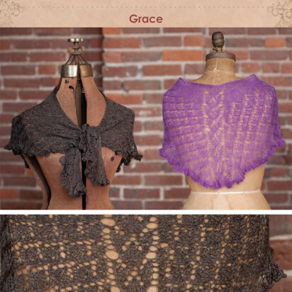 Grace Shawl in Classic Elite Yarns MountainTop Vail and Pirouette - Downloadable PDF