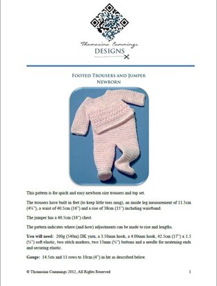 Footed Trousers and Jumper Set