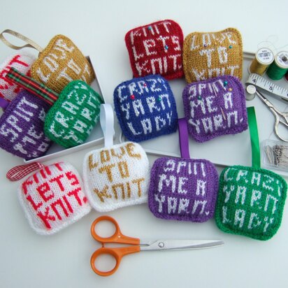 Knitted Words Decorations