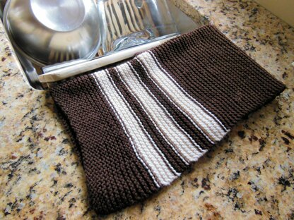 Garter Stitch Striped Dish Towel