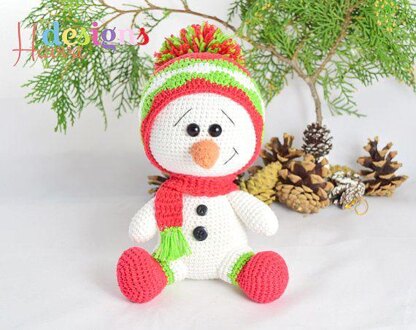 Amigurumi Snowman Christmas Decoration – Crochet Pattern