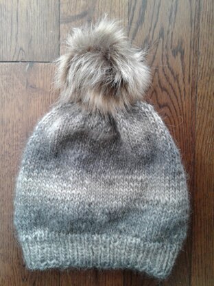 Gray Tan Undyed Beanie