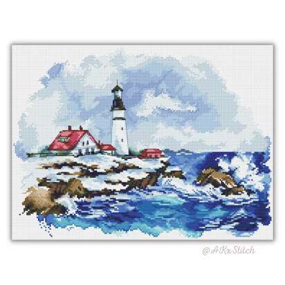 Lighthouse Cross Stitch PDF Pattern