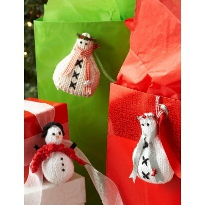 Snowmen Ornaments in Lily Sugar 'n Cream Solids - knitting pattern