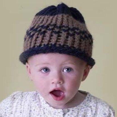 Knifty Knitter Fair Isle Cap Lion Brand Wool-Ease Thick & Quick - 60416