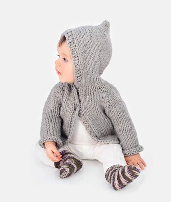 Honey Bear Hoodie & Sweetie Socks in Spud & Chloe - 92221 - Downloadable PDF