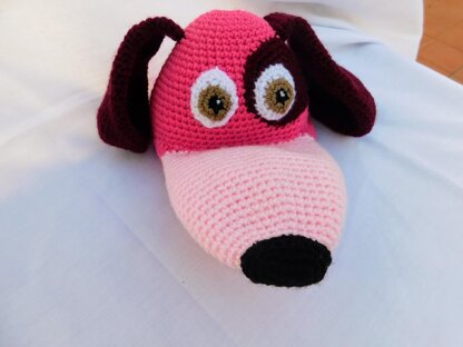 Belita, the amigurumi dog, hand puppet