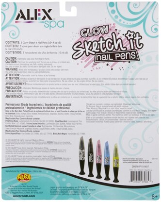 Alex Toys Sketch It Nail Pens 5/Pkg - Glow