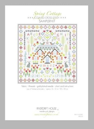 Riverdrift House Spring Cottage Sampler Cross Stitch Kit