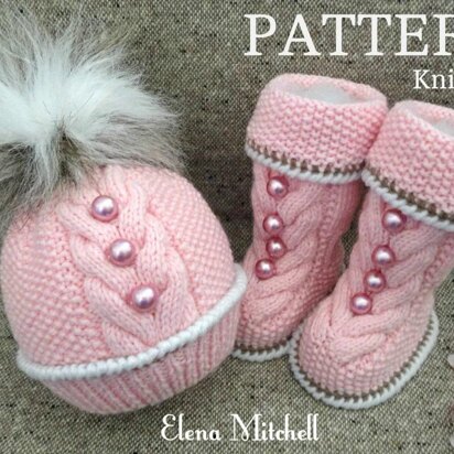 Knitting PATTERN Baby Beanie Baby Shoes