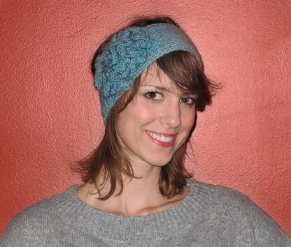 Knitted Headband with Flower