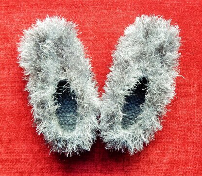 Fuzzy Faux Fur Knit Slippers