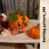 Knitting Pattern Cute Pumpkin Striped Scarf 7.87" for Thanksgiving Gift