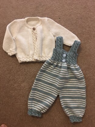 Overalls & baby cardigan