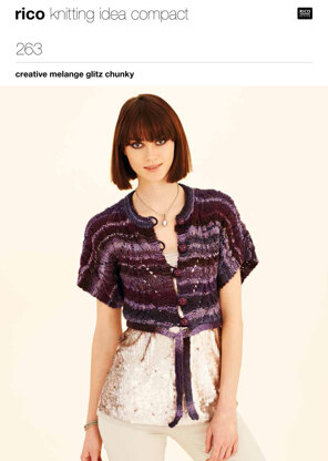 Bolero Jacket & Round Neck Waistcoat in Rico Creative Melange Glitz Chunky - 263