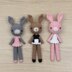 Costume Bunny Waiter Waitress Amigurumi Crochet Pattern Set