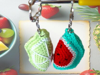 Crochet pattern Keychain melon and lime