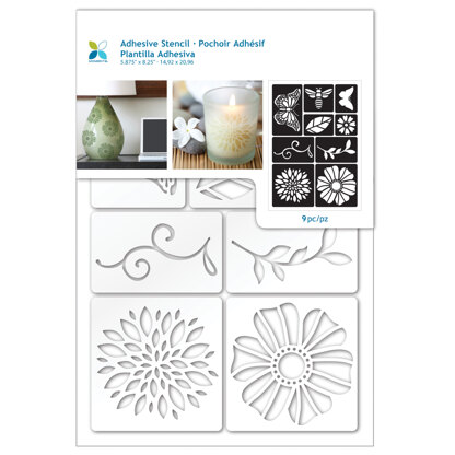 Momenta Adhesive Stencil 6"X8" - Flowers & Bugs
