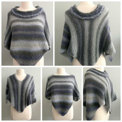 Adelaide Poncho Big Collar - knitting pattern