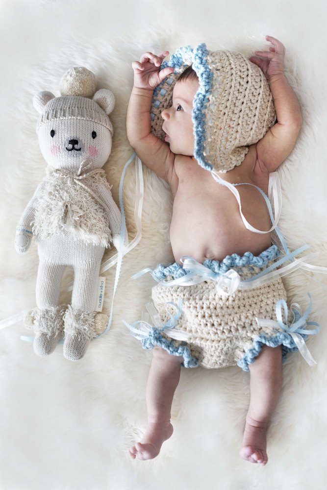 Crochet Diaper Cover Baby Bonnet Bloomer Soaker Set