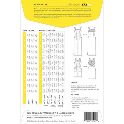 Closet Core Patterns Fiona Sundress CCP15 - Sewing Pattern