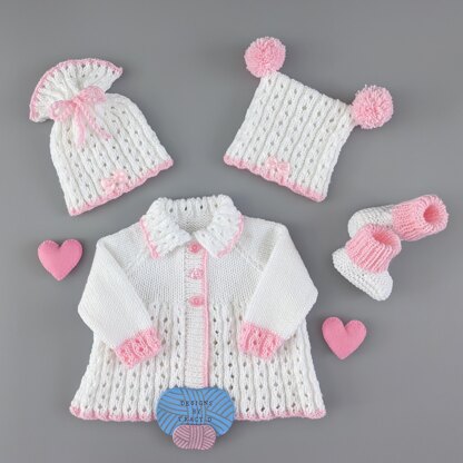 Adara Baby coat, Hat & Booties Newborn